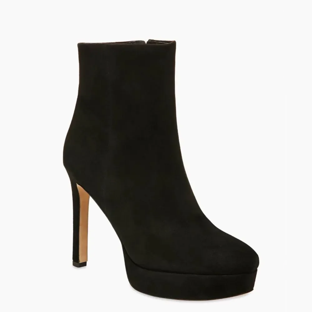 Veronica Beard Dali Suede Platform Ankle Boots, Black, New, Size 8 - Picture 2 of 16